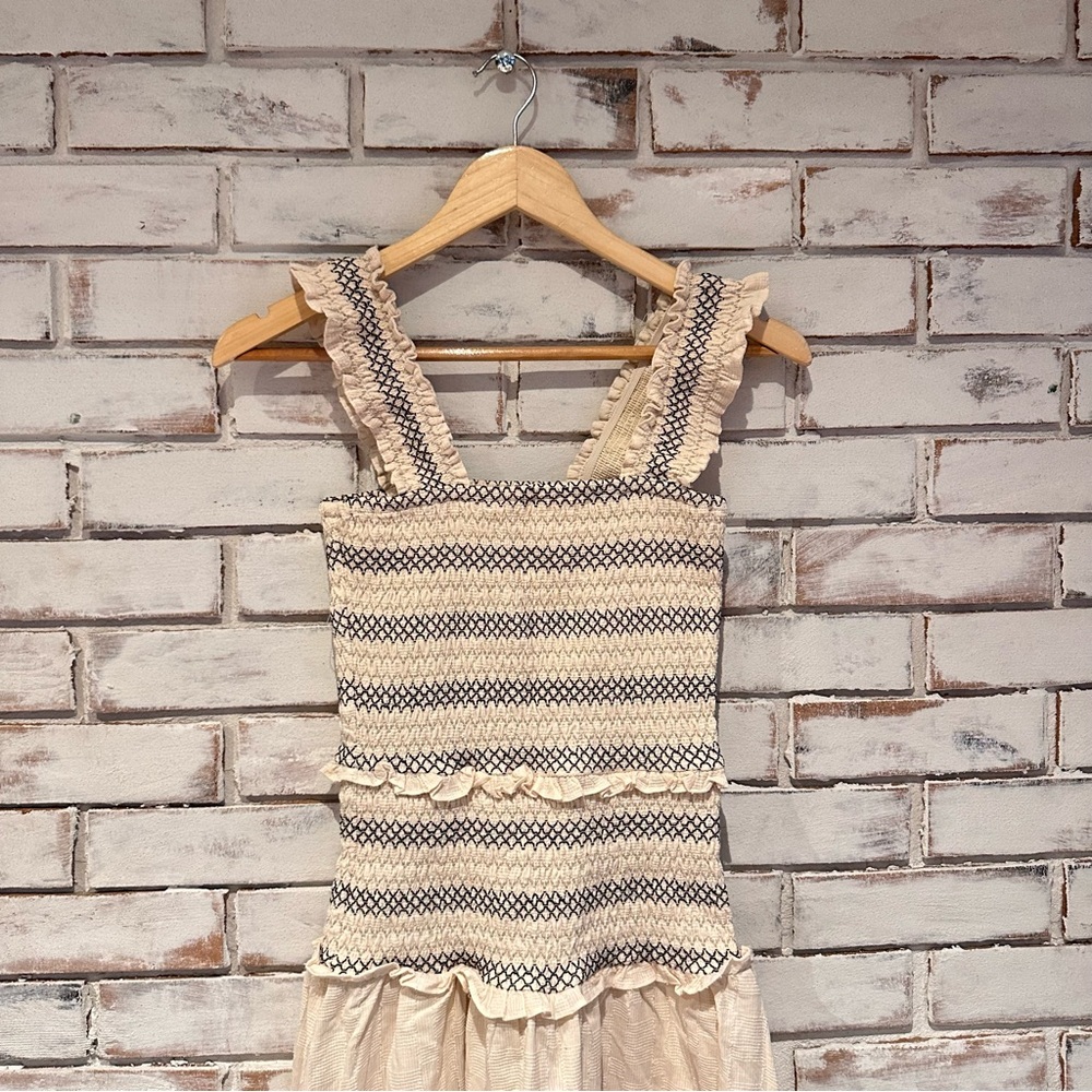 Heartloom Cream Midi Skirt with Striped Knit Bodice - Picture 4 of 6